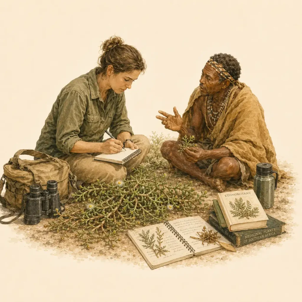 Ethnobotanist Fiona Archer and other researchers documented indigenous knowledge and traditional preparation methods.